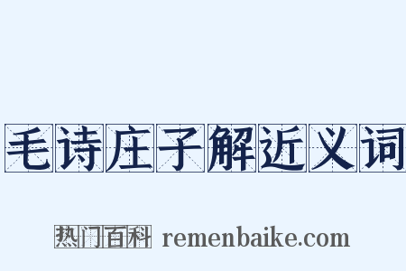 毛诗庄子解近义词是什么意思的图片